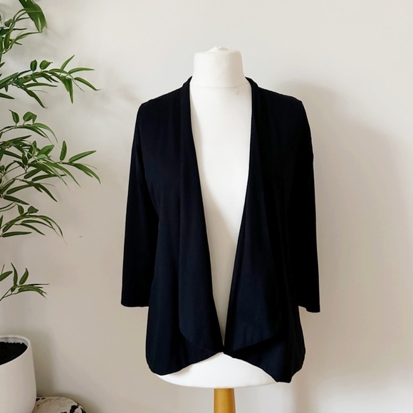 Charter Club Jackets & Blazers - Charter Club Shawl Collar Collarless Cotton/Modal Jersey Open Front Blazer L